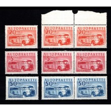 1952-58 - Finland - AFA 6-8 (3) - Frimærke - Buspakkemærker - Postfrisk.